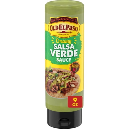 Old El Paso Creamy Salsa Verde Taco Sauce, Mild, 9 oz, Contains Milk