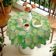 thumbnail image 4 of Round Tablecloth Daisy Print 60 Inch Table Cover Wrinkle Free Fabric Kitchen Dining, 4 of 5