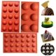 thumbnail image 1 of Abastado Set para Hornear, Forma de Cúpula de Silicona, para Decoración de Tartas, Gelatina, Pudín, Chocolate, 6 Huecos, Diseño de Ojos de Flor, Media Caña, Marrón, 3 Piezas, 1 of 5