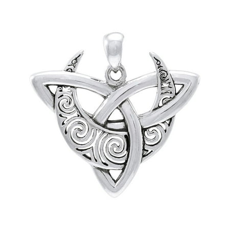 Goddess Aromatherapy Pendant - Sterling Silver Celtic Triquetra Moon Goddess Trinity Knot Pendant