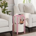 thumbnail image 6 of Small Side Table, Round End Table, Night Stand, Bedside Table, Set of 2, Sofa Table with Storage Basket, Living Room, Bed Room, Pink TB01BP0922, 6 of 8