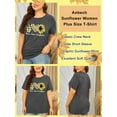 thumbnail image 5 of Anbech Sunflower Plus Size T-Shirts for Women Graphic Peace And Love Print Oversize Short Sleeves T-Shirt with Round Neck, 5 of 9