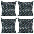 thumbnail image 1 of Geometric Throw Pillow Cushion Case Pack of 4, Pattern with Squares Hand Drawn Style with Different Texture Patterns, Modern Accent Double-Sided Print, 4 Sizes, Multicolor, by Ambesonne, 1 of 2
