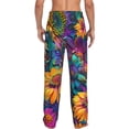 thumbnail image 7 of Salouo Psychedelic Sunflowers Print Pajama Pants for Men, Lounge Pants Elastic Waistband Casual Men's sleepwear Loungewear Sleep Pajama Pant -XX-Large, 7 of 7