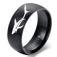 thumbnail image 1 of MOREDEAR Fashion Design Shark Pattern Ring For Men And Women 8mm Titanium Ring M495JR2074BK 11, 1 of 1