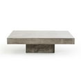 thumbnail image 5 of Modrest Morley Square Modern Concrete Stone Coffee Table in Dark Gray, 5 of 6