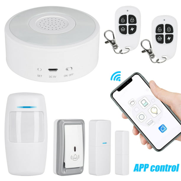 TSV 6Pcs Smart Home Security System WiFi Wireless Alarm System Kit with APP Control, Door Sensor