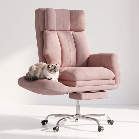 NETAJE Big and Tall Office Chair, Ergonomic Chair with 4-Level Adjustable Lumbar Support & Footrest for Home Office