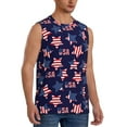 thumbnail image 2 of Pofeuu American Stars Print Men's Muscle T-Shirt, Sleeveless, Muscle Tank, Classic Muscle Tee Top For Men Casual Sleeveless Muscle T-Shirt Trendy Clothes-3X-Large, 2 of 7
