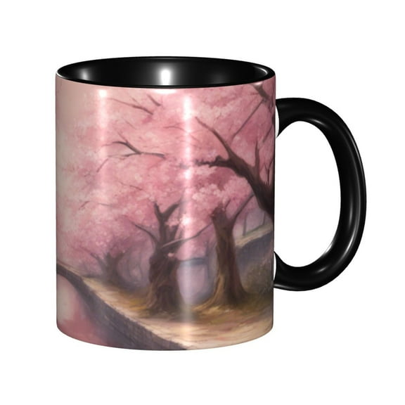 Cherry Blossom Coffee Mug Fun Custom Ceramic Mugs 11oz Black