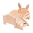 thumbnail image 1 of Mini cama de madera para muñecas BJD, juguete de desarrollo, accesorios fotográficos de dibujos animados con forma de animal Conejito 29x18x12cm, 1 of 9