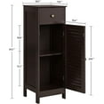 thumbnail image 2 of RONG-3 Bathroom Floor Storage Cabinet, Freestanding Side Table Storage Organizer Unit with Drawer and Single Shutter Door,Espresso, 2 of 10