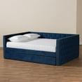 thumbnail image 2 of Bowery Hill Velvet Upholstered Queen Size Daybed with Trundle in Blue, 2 of 9