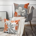 thumbnail image 2 of DaShan Burnt Orange and Grey Pillow Cover 16x16 Set of 4,Dahlia Floral Cushion Cases for Couch Sofa Bed Home Decor, 2 of 6