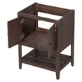 thumbnail image 6 of 24" Bathroom Vanity Base Only, Soild Wood Frame, Bathroom Storage Cabinet with Doors and Open Shelf, Brown(Sink Basin Not Included), 6 of 7