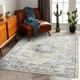 thumbnail image 1 of Alfombra Champlant, lavable, 120 cm x 180 cm, poliéster azul floral, 1 of 4