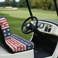 thumbnail image 4 of FUIALDOLG USA Flag Golf Print Universal Golf Cart Seat Covers Club Car Precedent Golfcart Breathable Material Fit Like a Glove for Women Men, Easy to Install, 4 of 8