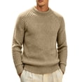 thumbnail image 3 of LYSMORA Men's Crew Neck Raglan Ribbed Knit Sweater Long Sleeve Pullover Top for Daily Commute City Stroll Fall Winter Casual Outing, 3 of 5