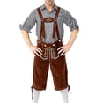 thumbnail image 3 of DYMADE Men Oktoberfest Plaid Shirt And Embroidered Suspender Pants Set, 3 of 6