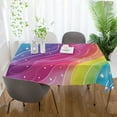 thumbnail image 6 of Ryvnso Rainbow Illustration Rectangle Table Cloth Tablecover Dinning Tablecloth 60"x60", 6 of 8