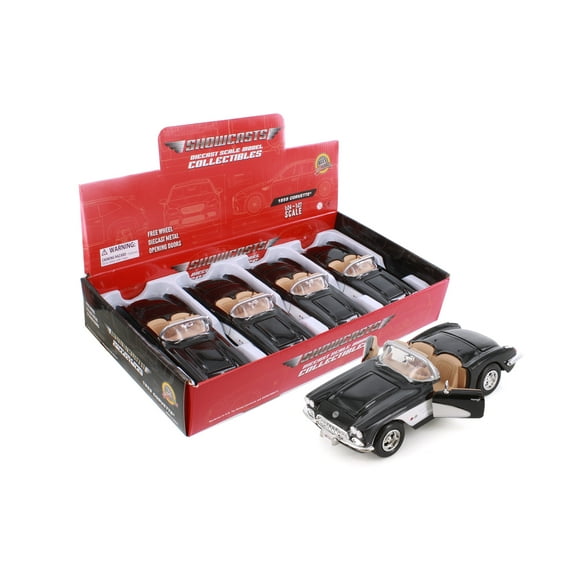 1959 Chevy Corvette Convertible, Black - Showcasts 77216D - 1/24 Scale Diecast Model Car