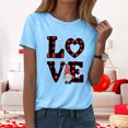 thumbnail image 2 of felwors Valentines Day Cute Love Heart Gnome Pink Women Girls Premium Tri-Blend T-Shirt(Blue, M), 2 of 7