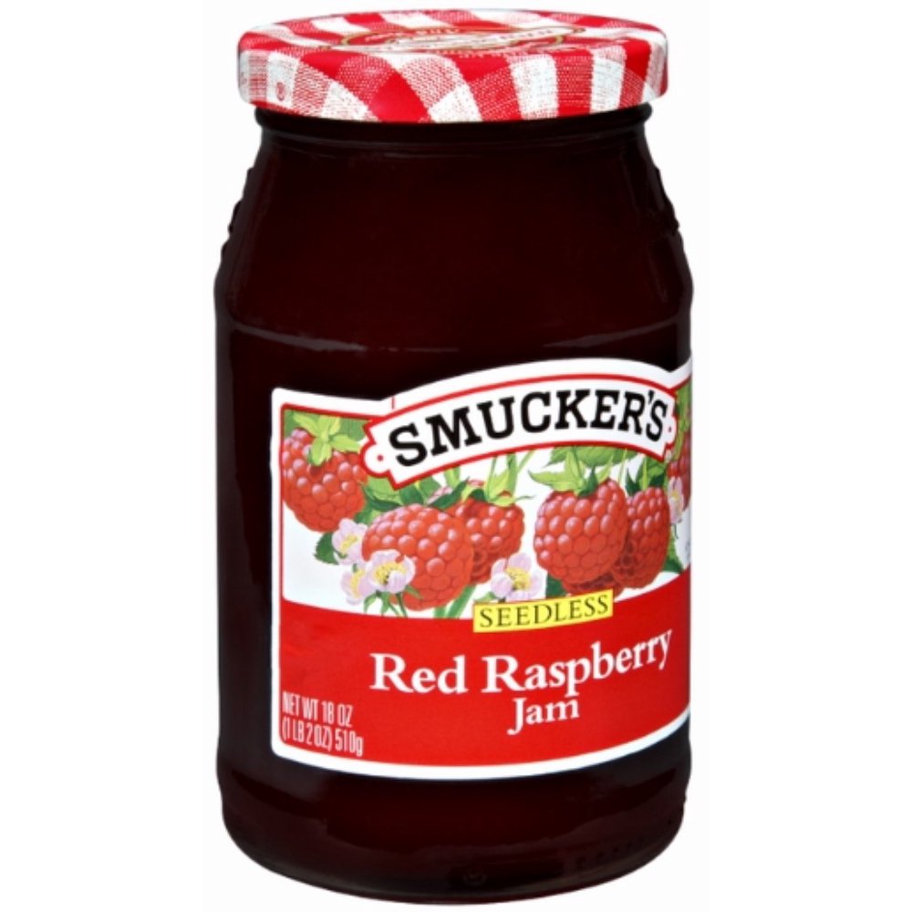 6 Pack Smucker's, Red Raspberry Jam Seedless 18 oz