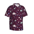 thumbnail image 2 of Balery Space Dinosaur Print Men's Hawaiian Shirts Short Sleeve Beach Shirt Relaxed Fit Vacation Button Down Shirts-, 2 of 9