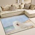 thumbnail image 2 of Coolnut Lightweight Soft Area Rugs 63 x 48 in, Samoed Dog On Beach Floor Mat for Kids Playing Room Hardwood Floor Living Room Nursery Rugs, 5'3" x 4', 2 of 6