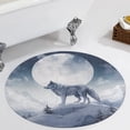 thumbnail image 4 of Wolves in The Moonlight Floral Medallion Round Rug - Small Round Area Rug, Soft Non-Slip Machine Washable Bedroom Mat Indoor Accent Entry Carpet for Office Desk Dorm Hallway, 4 of 7