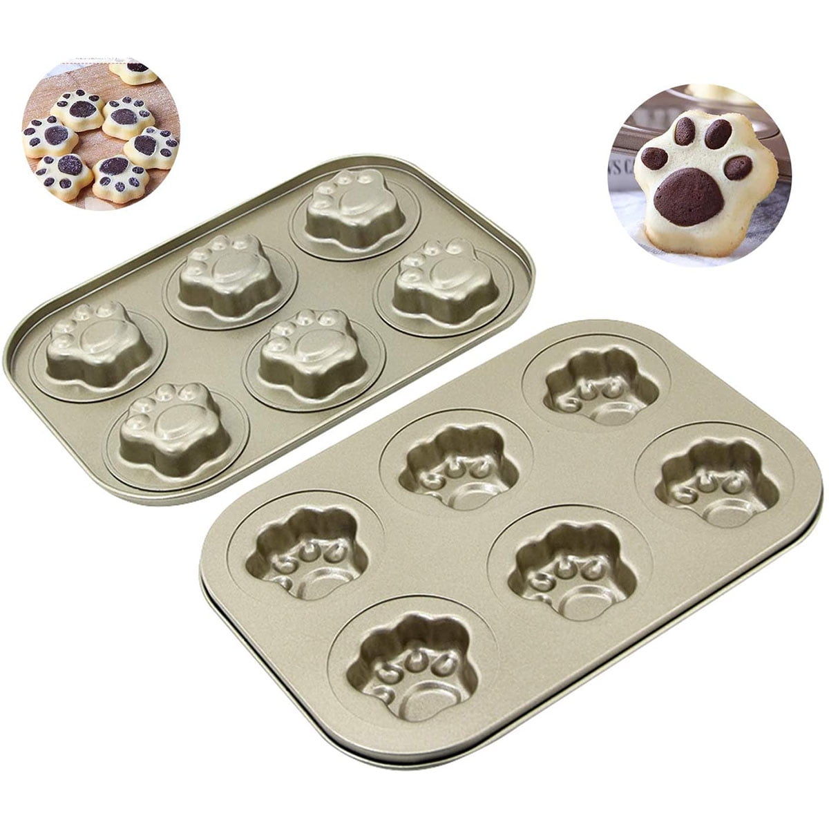Seenda 1 Pack Madeleine Pans, Madeleine Cookies Pan Nonstick Cat Shaped