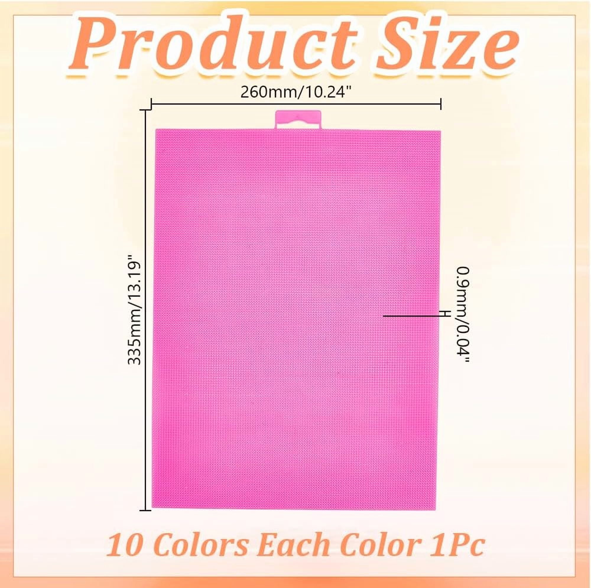 10 Pcs 14 Count Plastic Mesh Canvas Sheets 13.19 x 10.24 Inch Mesh Sheet for Stitch 10 Colors Mesh Needlepoint Canvas for DIY Handmade Sewing Accessories Supplies for DIY
