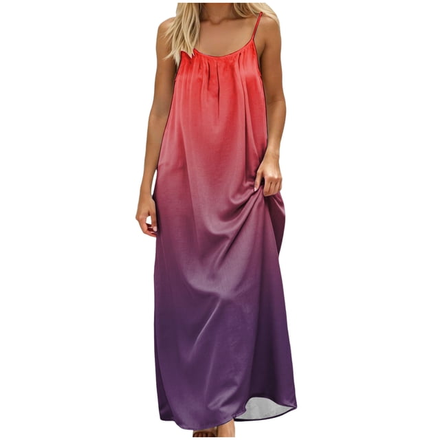 GHIIYER Robes Maxi pour Dames Femmes Robe Aguichant Dos Nu Imprimée Coupe Ample Sans Manches Longue Légère Confortable à Porter