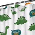 thumbnail image 3 of White Green Dinosaurs Speech Bubbles Pattern Shower Curtain 36"x72" ,Bathroom Decorative Shower Curtains Set with 12 Hooks,Modern Waterproof Washable Shower Curtain, 3 of 6
