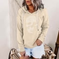 thumbnail image 2 of Likimi Halloween Womens Hoodies Long Sleeve Hallowmas Skull Print Hooded Sweatshirt For Women Loose Fit Fashion Casual Pullover Tops Size 2Xl, 2 of 4