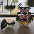 Glass Food Storage Containers with Snap Lids 10 Piece Set by Chef Buddy (Black)
