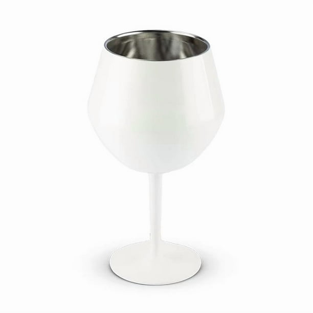 Copa de vino de acero inoxidable con tapa | Vaso Pulidor Aislante de 14oz | Cubierta antisalpicaduras | Interior con patrón | Sin condensación | Base antideslizante | Duradero, fácil de limpiar