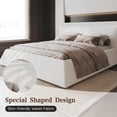 thumbnail image 3 of FIRSCOOK Luxury King Upholstered Platform Bed Frame with Headboard for Adults, Beige, 3 of 9