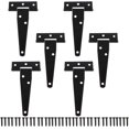 thumbnail image 1 of Inch Pieces T 4 Inch Type Hinge Light Duty Barn Door Hinge Shed Door Hinge Rustic Style Hinge Door With Hinged Door Barn Door Hinge Black Wrought Iron Anti-Rust 6 Pieces, 1 of 5