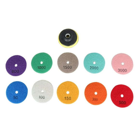 findmall 11Pack 3" Diamond Polishing Pads Kit For Granite Marble Stone Polishing