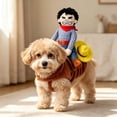 thumbnail image 6 of Doggy Doggie Rider, Cowboy Rider Dog Puppy Costume Clothes with Doll Hat | Breathable Knight Style Design Riding Pets Costumes Creative Fairy for Christmas Halloween Day Pet, 6 of 6