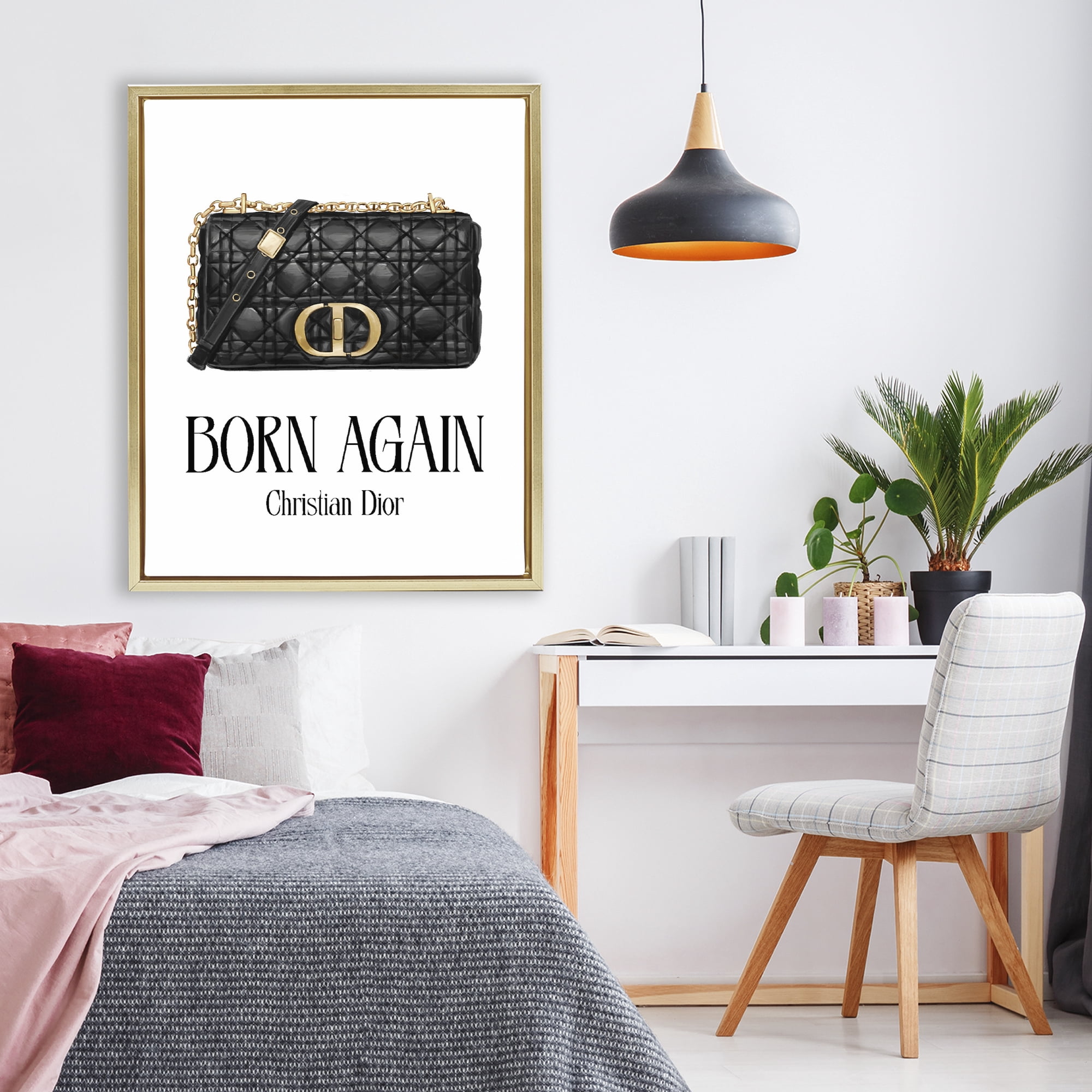 Stupell Industries Born Again Christian Bag Gold Framed Floater Canvas Wall Art, design by Ziwei Li