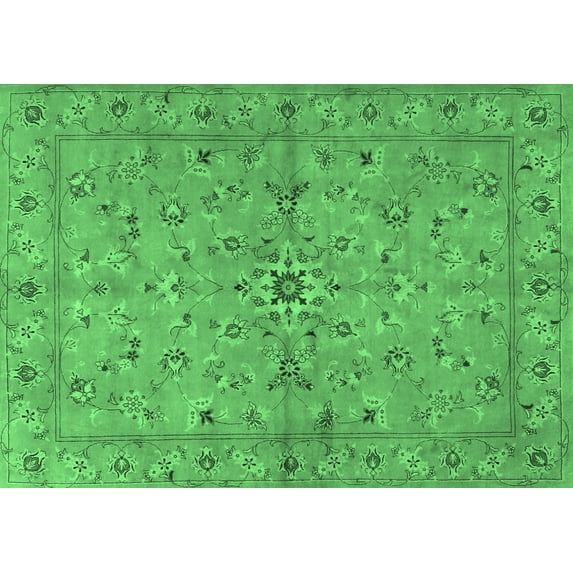 Ahgly Company Indoor Rectangle Persian Emerald Green Traditional Area Rugs, 6' x 9'