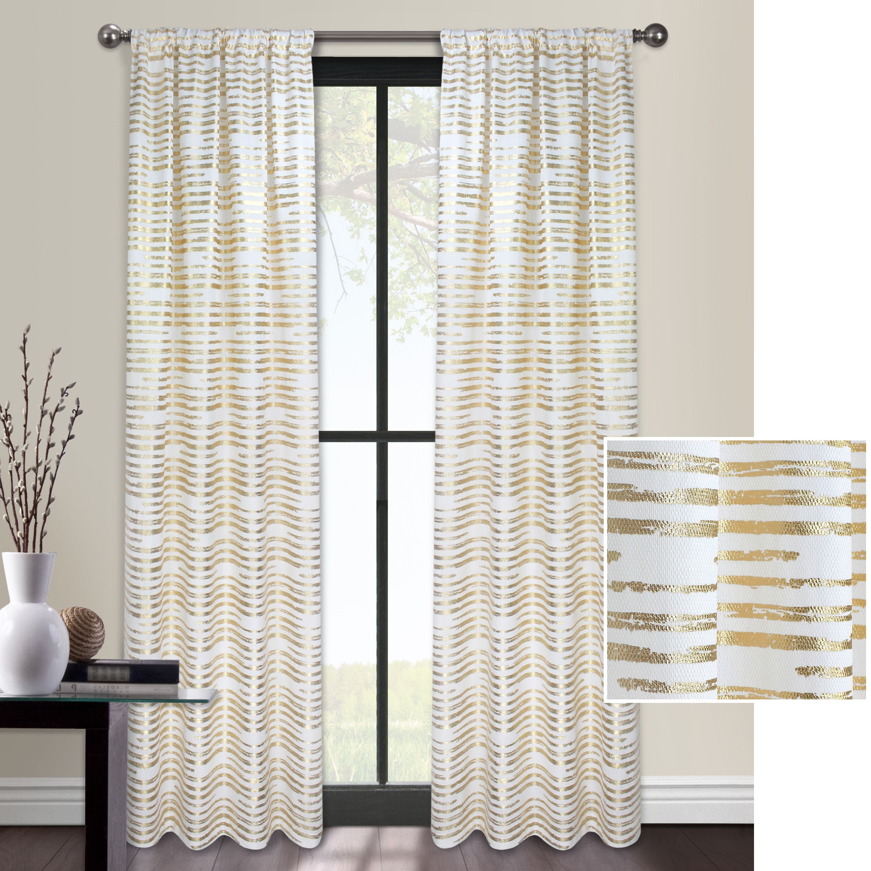 Mainstays Mirage Stripe Metallic  Gold or Silver Window 