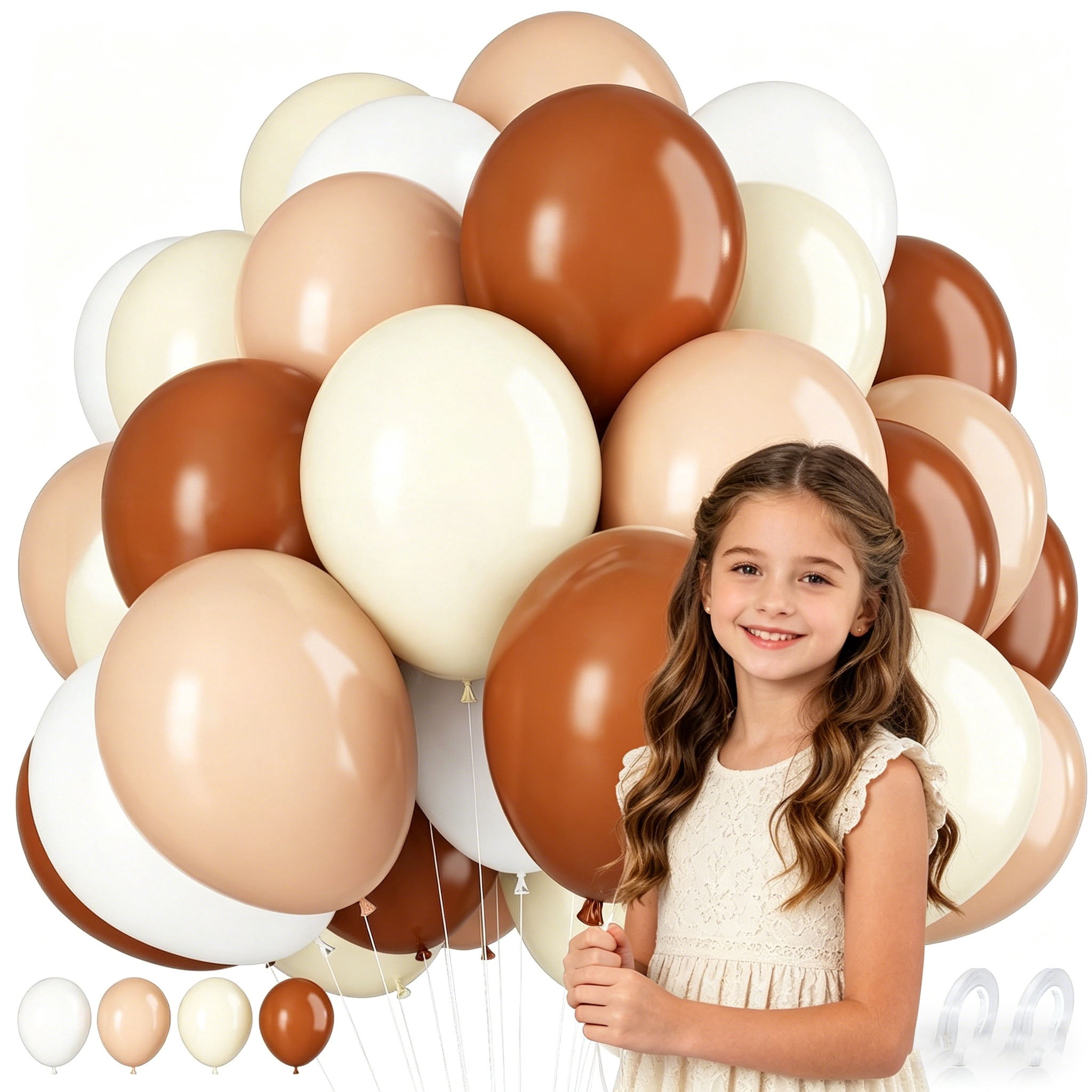 140 Pack Brown Balloons – 10 Inch Latex Balloons for Balloon Arch Kit, Birthday Party Decorations, Helium or Air, Bulk Balloons for Boys, Girls, Weddings