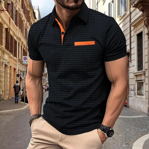 pstuiky camisetas de hombre, Suéter informal y moderno de color sólido con cuello redondo y manga corta para hombre camisas casuales para hombre m