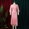 thumbnail image 3 of AURA Plus Size Asymmetrical Neck Bodycon Midi Dress High Waist Fishtail Hem 3 4 Sleeve Elegant Office Dress, 3 of 10
