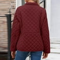 thumbnail image 3 of Women Casual Quilted Puffer Jacket Loose Comfy Lapel Long Sleeve Zip Up Coat Lightweight Winter Warm Outwear With Pocket, 3 of 4