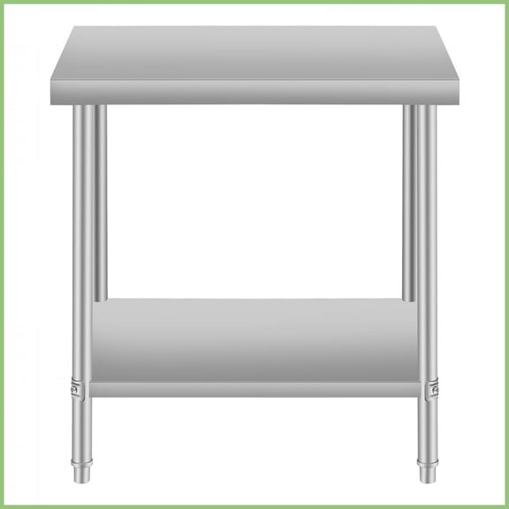 24''x18'' Stainless Steel Kitchen Prep Table with Under Shelf, Easy-Clean for Home/Restaurant