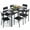 Black, variant on Asofer Dining Table Set for 6 with Chairs, 7-Piece Kitchen Table Set for Apartment, Dining Room, Black